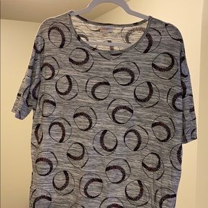 Lularoe Irma top. Rare baseball print